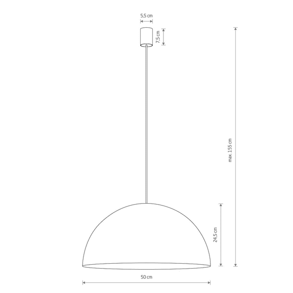 Wisząca lampa do jadalni Hemisphere Super 10696 Nowodvorski kopuła biała