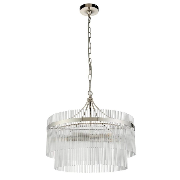 Wisząca lampa szklana na łańcuchu szklana chrom Marietta OUTLET