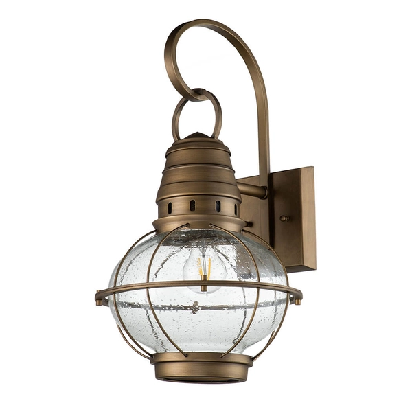 Ścienna lampa zewnętrzna Bridge Point KL-BRIDGEPOINT-L-NBR IP44 mosiądz