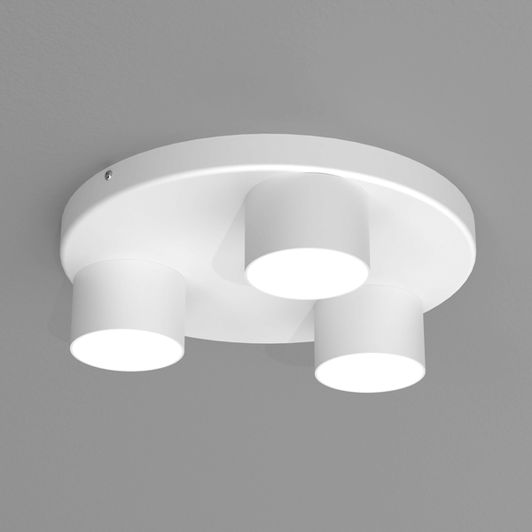 Biała lampa sufitowa Dixie minimalistyczna do gabinetu