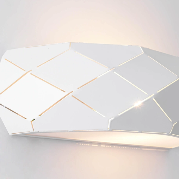 Kinkiet LAMPA ścienna REUS LP-8069/1W WH Light Prestige geometryczna OPRAWA półokrągła przyścienna biała