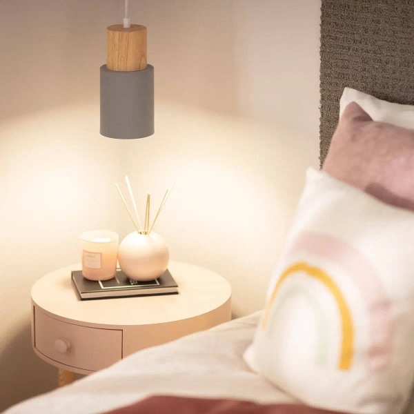 Podłużna lampa wisząca Vita ABR-ZE27-VITA-S nowoczesna szara