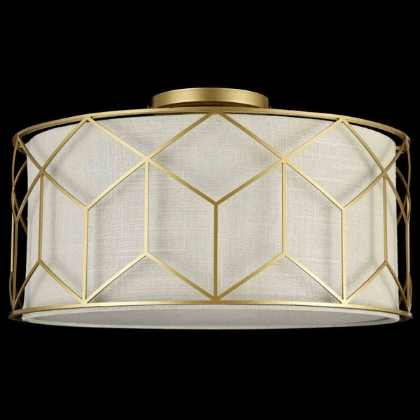 Plafon LAMPA sufitowa MESSINA H223-PL-03-G Maytoni abażurowa OPRAWA plafoniera okrągła złota beżowa