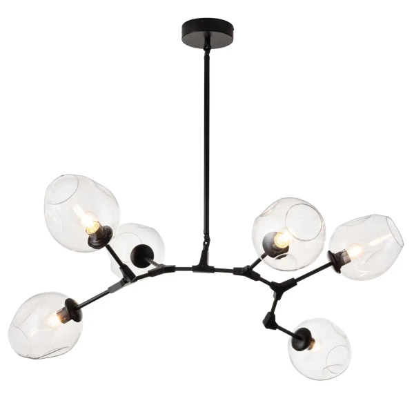 Lampa wisząca molekuły Modern orchid ST-1232-6 black transparent Step nad stół czarna