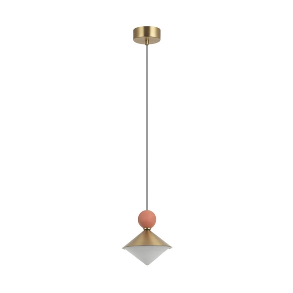 Ściemnialna lampa wisząca 25100 LED 8W 3000K mosiądz beżowa