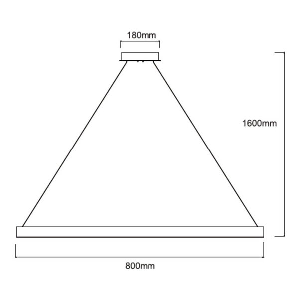 Lampa wisząca Midway LP-033/1P L GD ring LED 54W 3000K zwis złoty