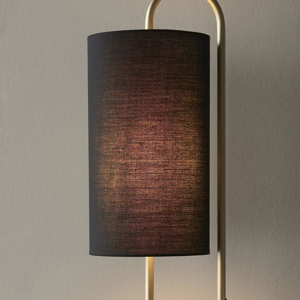 Lampka nocna L&-198090 Light& metalowa z abażurem czarna mosiądz