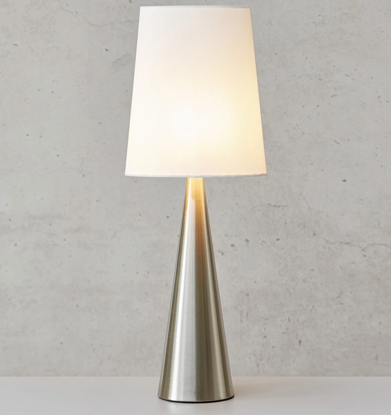 Lampa na biurko Conus 108624 Markslojd klosz materiałowy nikiel