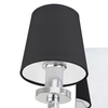 Podwójny kinkiet New York w02503ch-bk Cosmolight metal tkanina srebrny czarny