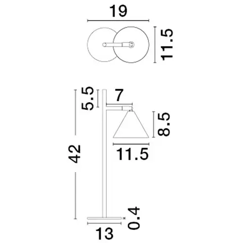 Biurowa lampa stożek na biurko SALVADO LE45594 kawowa