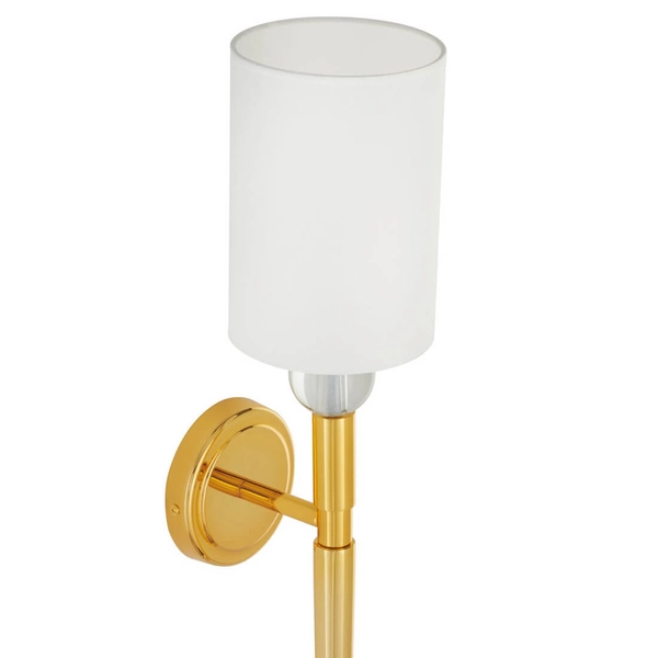 Salonowa lampa na ścianę DAMA ST-8436 GB-CE z abażurem złoty biały