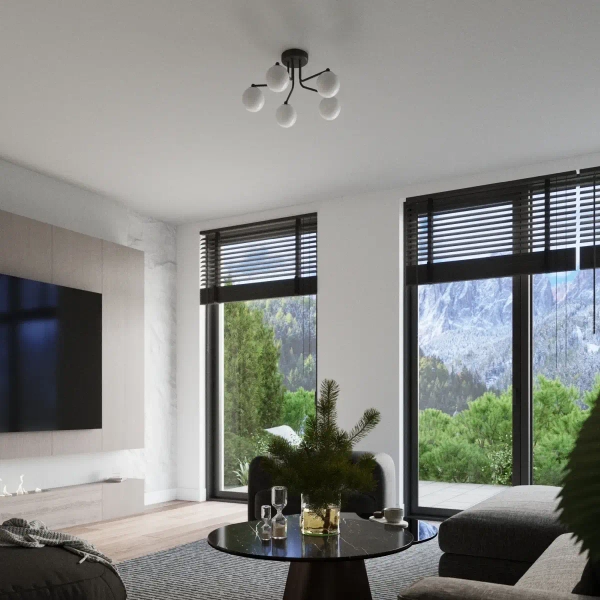 Kulista lampa sufitowa ASTRAL SL.1662 potrójna biała czarna