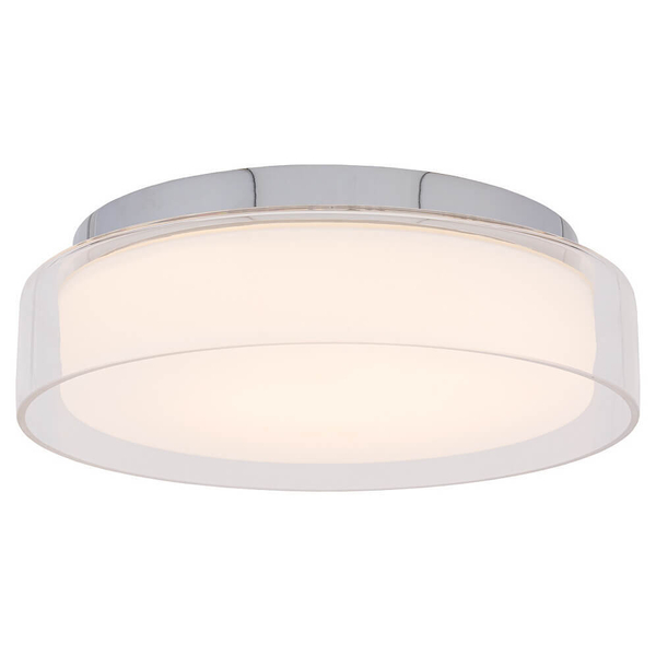 Okrągły plafon salonowy Pan LED 12W 4000K szklana lampa chrom