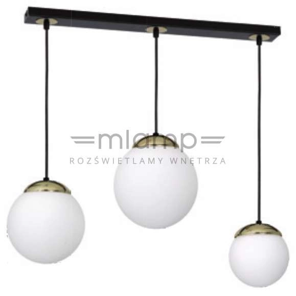 Wisząca LAMPA loftowa SPARTA MLP6500 Milagro szklana OPRAWA kule ZWIS na listwie biały złoty