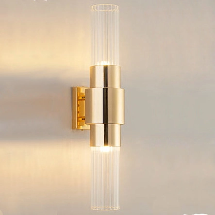 LAMPA ścienna CGGLASSTUBE COPEL szklana OPRAWA tuba kinkiet polerowany mosiądz