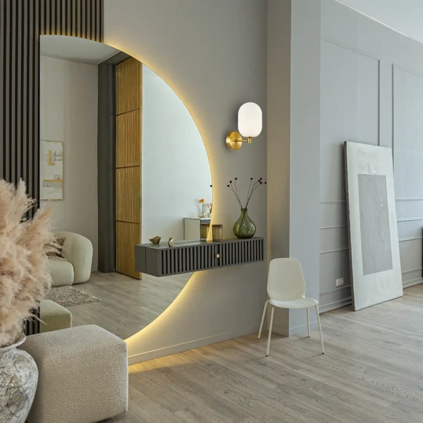 Ścienna szklana lampa ALIAS GOLD ML0319 do kuchni matowe złoto