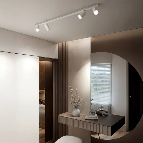 Natynkowa lampa sufitowa Bora 1627 listwa z tubkami biały