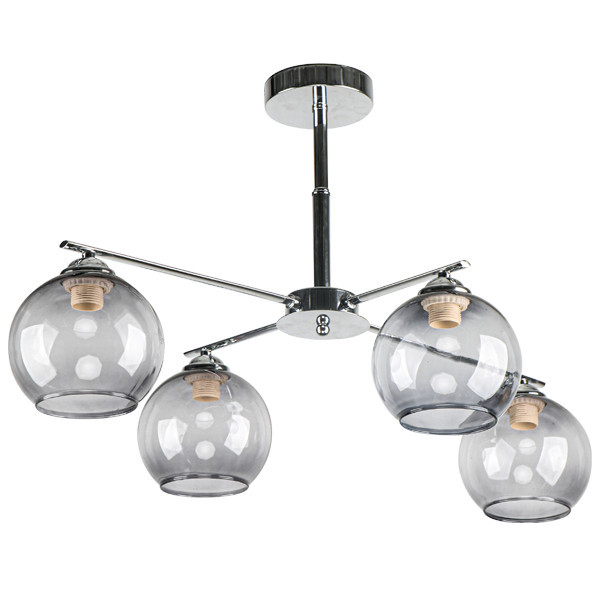 Modernistyczna LAMPA sufitowa 1859/4 8C Elem szklana OPRAWA loftowa chrom