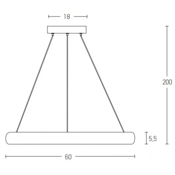 Wisząca lampa ringowa 2052 LED 50W 3000K pierścień czarny