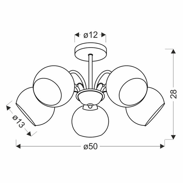 Metalowa lampa sufitowa Nestor 35-34960 Candellux kule ball patyna biała