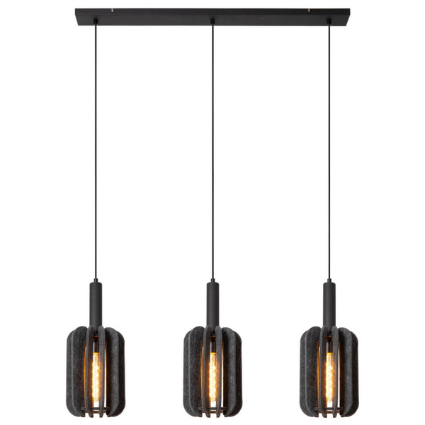 Sypialniana lampa wisząca Rafal 45492/03/36 filc czarna szara