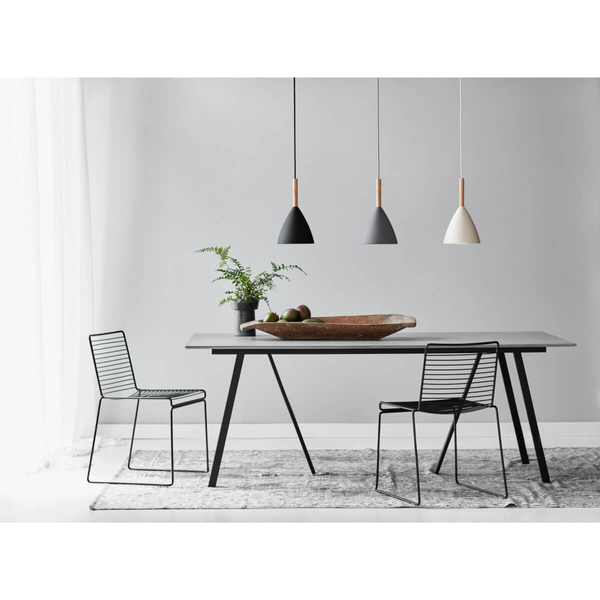 Lampa wisząca metalowa Pure 43293010 nad stół drewniana szary