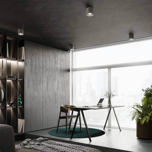 Lampa spot sufitowa do jadalni Mika SL.1282 tuba krążek szara