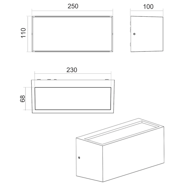 Tarasowa lampa ścienna Mayenne 218560235 IP44 kostka prostokąt drewniana