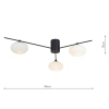 Potrójna lampa sufitowa Jasper JAS5322 kule do salonu czarna biała