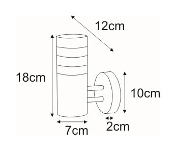 Lampa ścienna elewacyjna Lima K-LP401A Kaja LED 2W 6500K IP44 chrom