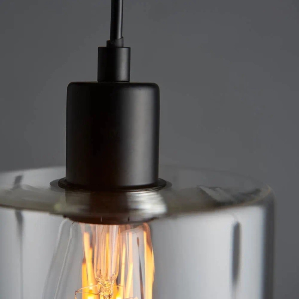 Wisząca lampa do salonu Toledo 95472 czarna przezroczysta