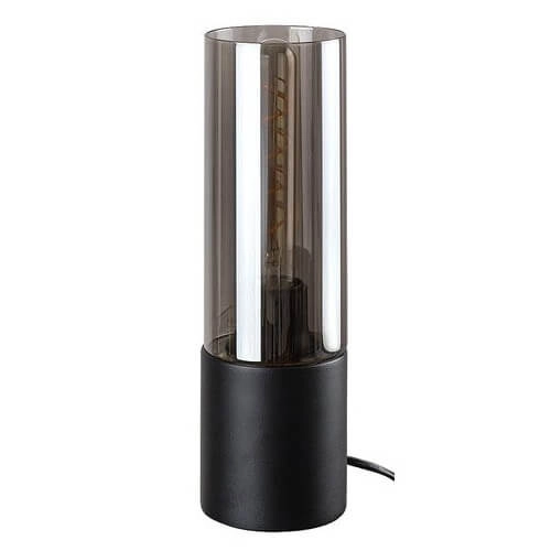 Stolikowa lampka loftowa RONNO 74050 szklana czarna przydymiona