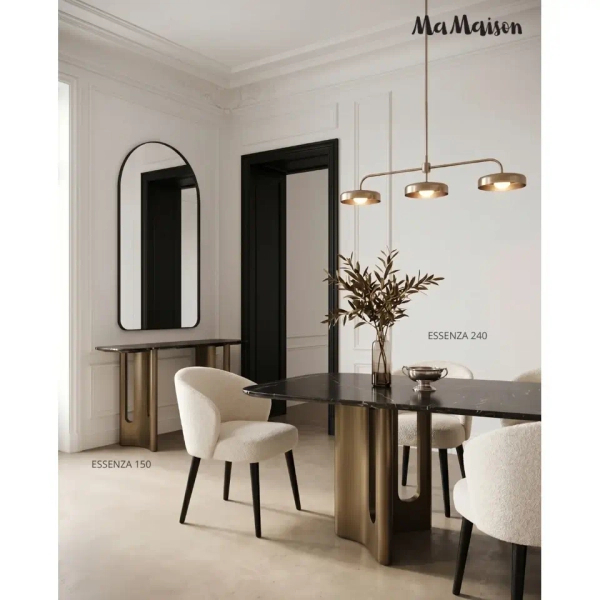 Czarna komoda ESSENZA MM001501100386 złota dekor marmuru 150cm