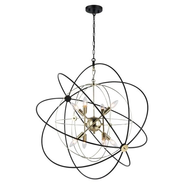 Geometryczna lampa wisząca Roxbury P08593AU metalowa złota czarna