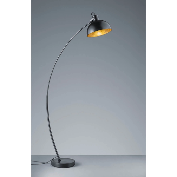 Podłogowa lampa salonowa Recife R46041032 czarna kopuła metalowa