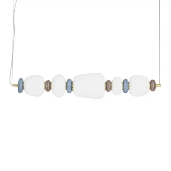 Wisząca lampa nad wyspę FELANZO LE45243 LED 28W 3000K biała złota niebieska