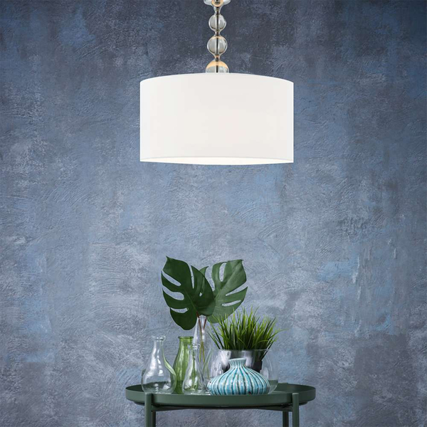 LAMPA wisząca REA RLD93163-1W Zumaline okrągła OPRAWA zwis abażurowy biały