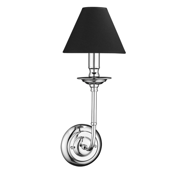 Lampa ścienna nad łóżko Glamour LP-979/1W Light Prestige czarny abażur srebrna 
