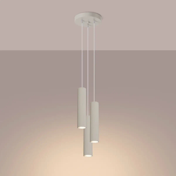 Skandynawska lampa wisząca KARBON SL.1595 potrójna beżowa