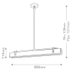 Lampa liniowa wisząca Valise QN-VALISE-LP80-VBS-TL LED 30W 2620K mosiądz