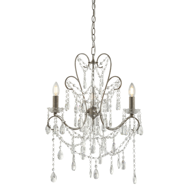 Żyrandol z kryształkami L&-195524 Light& pałacowy na łańcuchu srebrny