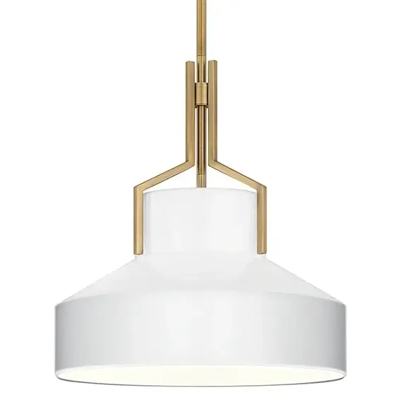 Szklana wisząca lampa Brecken QZ-BRECKEN-2P-AB-ABG biała mosiądz