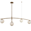 Loftowa LAMPA wisząca SENAI PND-31322-4-HB Italux modernistyczna OPRAWA zwis szklane kule mosiądz