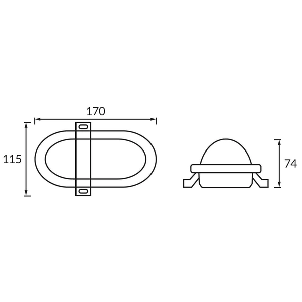 Zewnętrzna plafoniera Tryton 4168 Ideus LED 11W 4100K IP65 owalna czarna