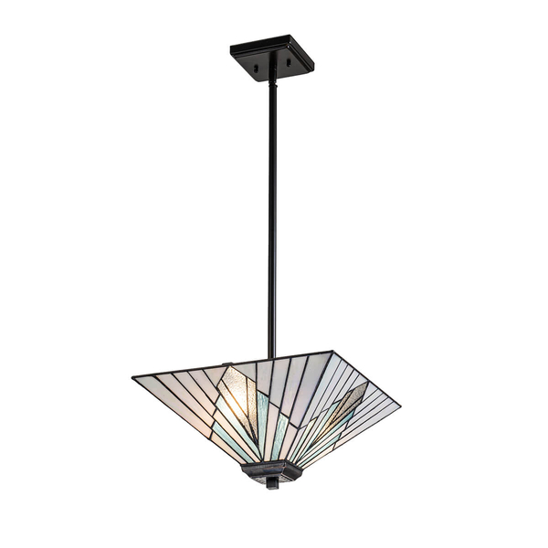 Witrażowa lampa wisząca Alderley TF-ALDERLEY-F-P Elstead szklana multikolor