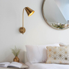 Regulowana lampa przyścienna Radha 93144 do czytania mosiądz