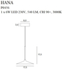 Minimalistyczna LAMPA wisząca HANA P0456 Maxlight metalowy zwis LED 6W 3000K talerz czarny