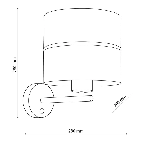 Lampa ścienna glamour Hilton 4344 TK Lighting tkaninowy czarny złoty