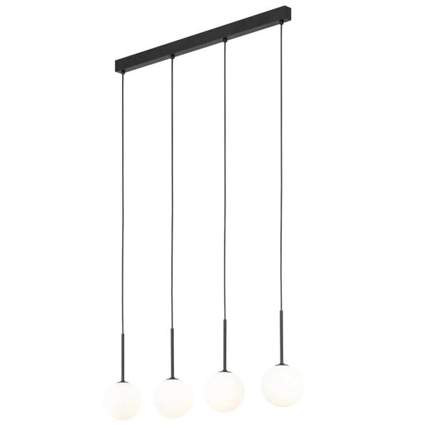 Zwisająca lampa na listwie Martin 4503 bańki do jadalni czarna biała