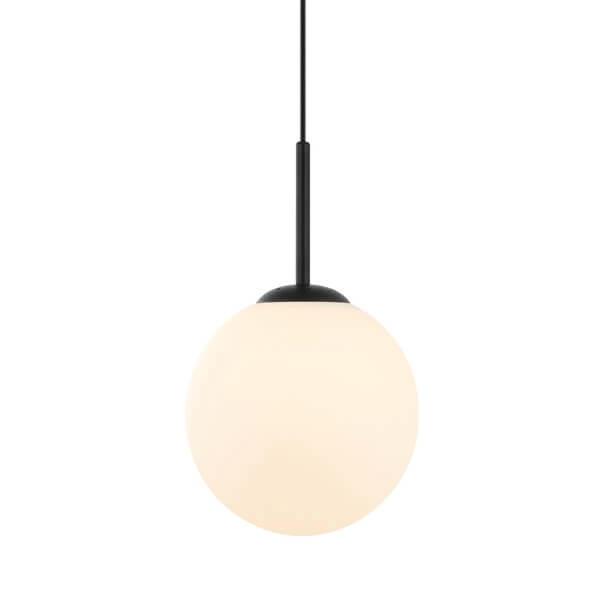 Wisząca lampa kula Deore PND-5578-1S-BK Italux metal szkło czarny biały